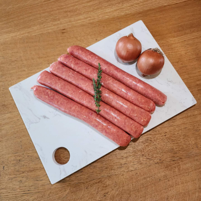 Thin Beef Sausages per KG