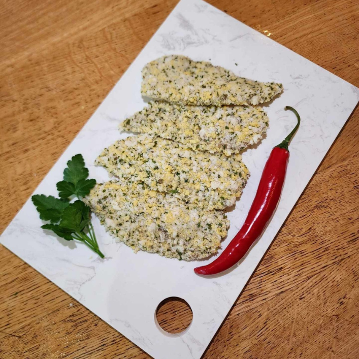 Crumbed chicken tenderloins Per KG